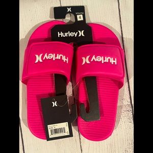 Girls Hurley pink slides NWT SIZE 4